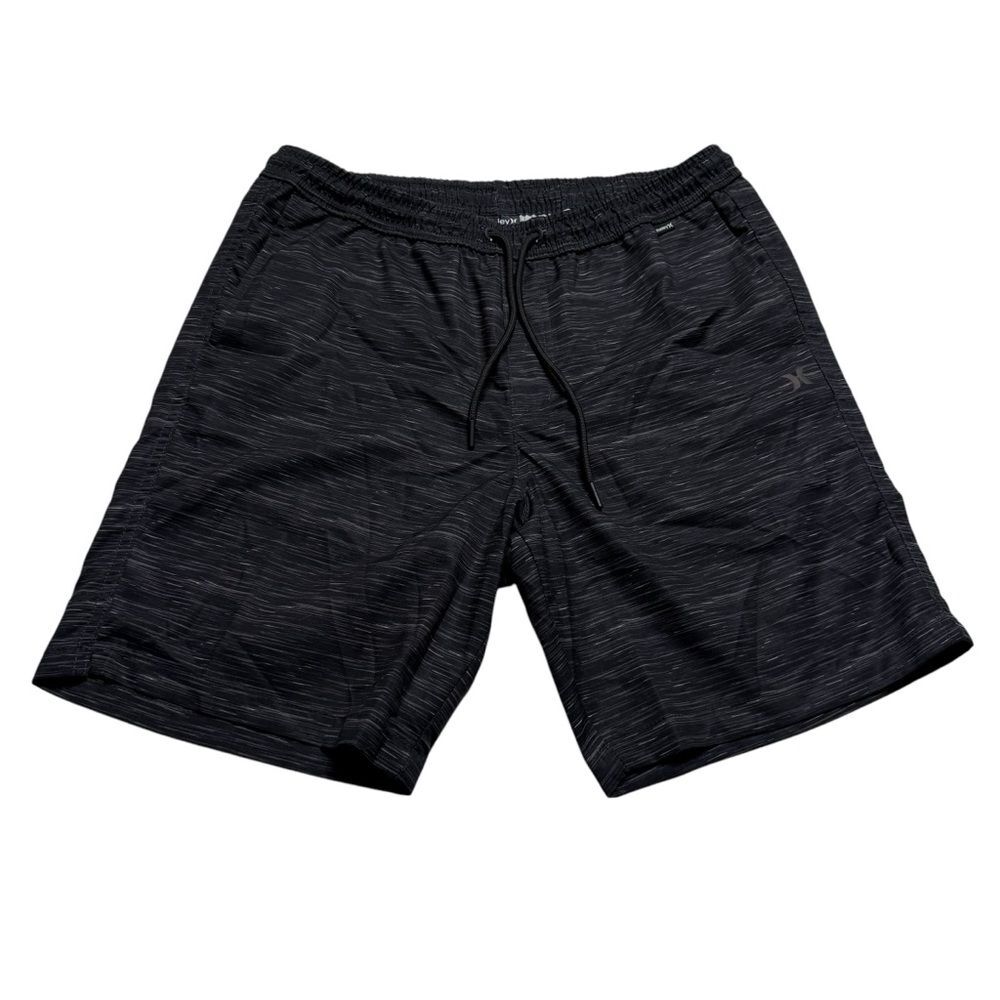 Hurley Exist Black Marled Pull On Hybrid Men’s Walking Shorts Sz M